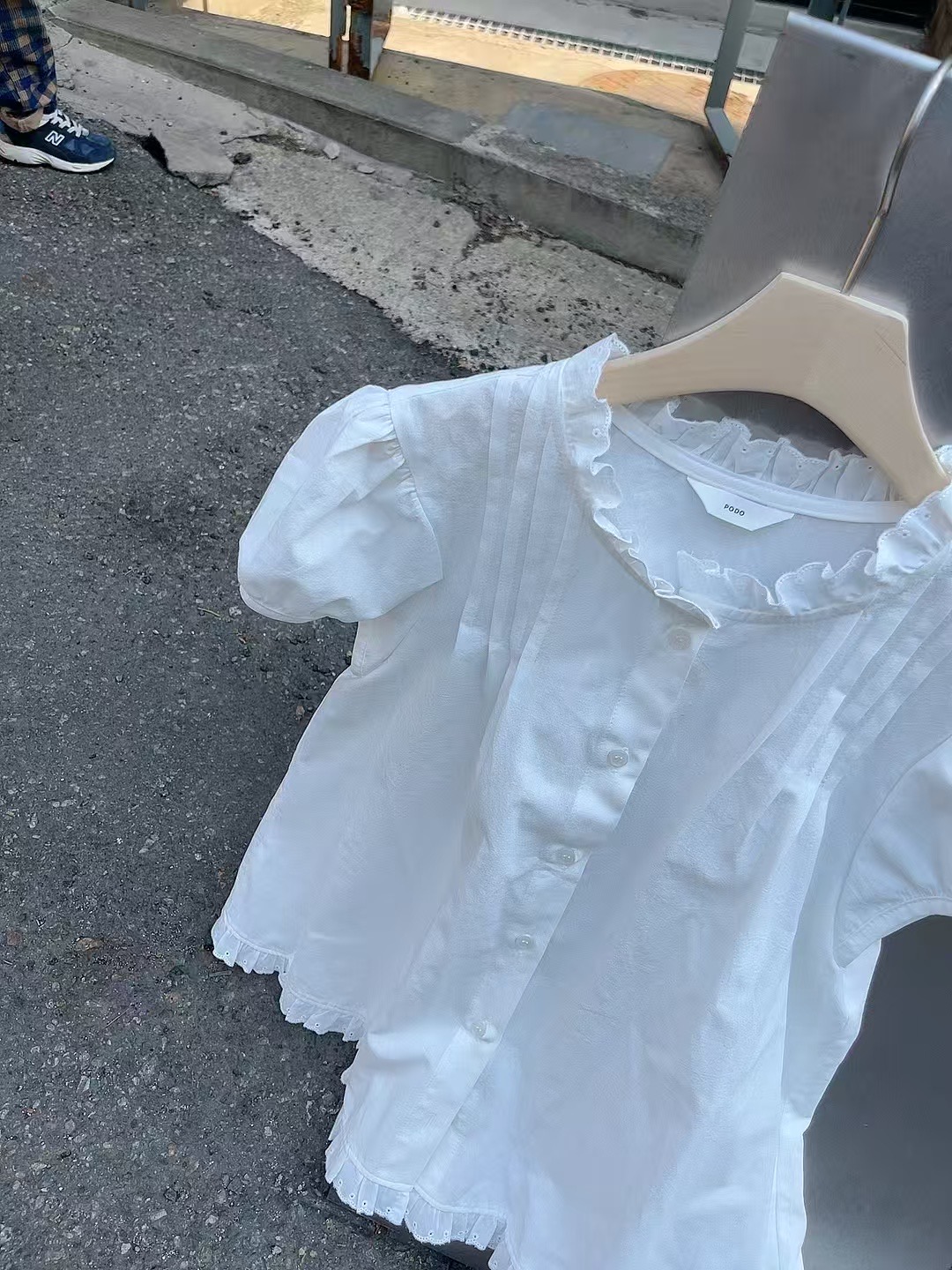 PODO東大門㊣實拍女裝新品25春夏時尚推薦熱賣真品襯衫蕾絲衫PODO襯衫/蕾絲衫