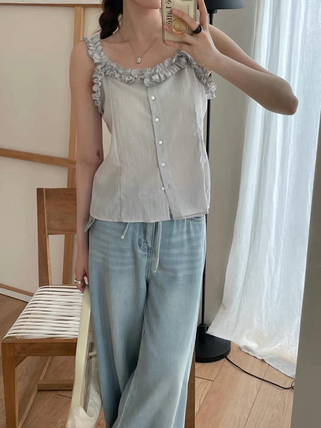 L.REWIND東大門㊣實拍女士新品休閑推薦真品25春夏吊帶背心L.REWIND吊帶/背心圖色3