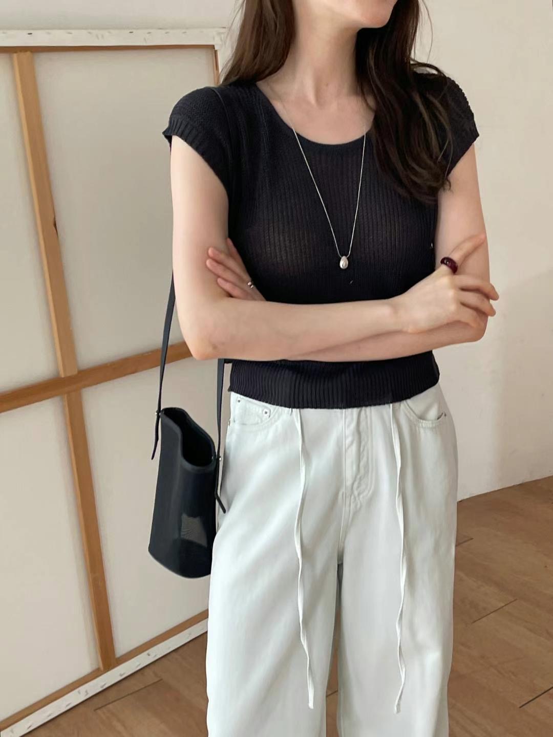L.REWIND東大門㊣直郵女裝新款人氣休閑熱賣職業針織衫亞麻L.REWIND針織衫圖色3