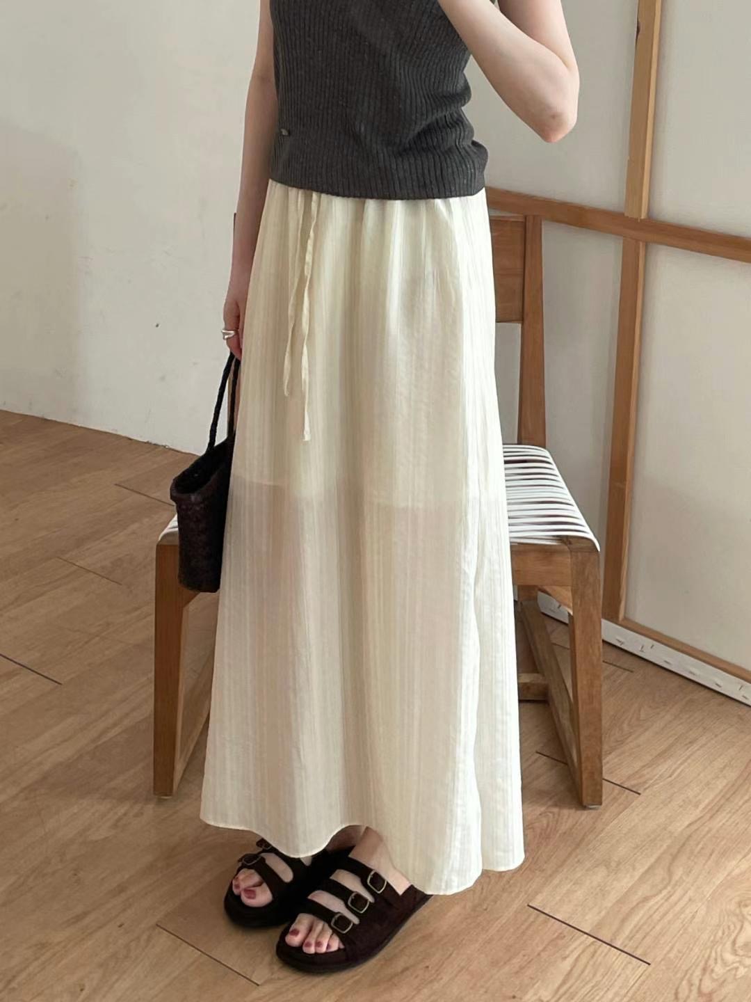 L.REWIND韓國代購㊣女士新品真品時尚25春夏人氣熱賣休閑長裙L.REWIND長裙圖色2