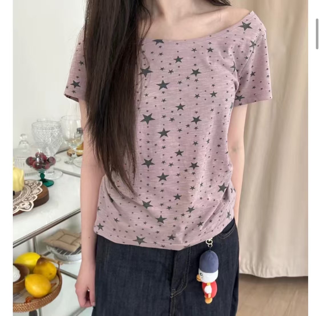 PODO韓國代購㊣女裝新款時尚休閑熱賣人氣25春夏職業真品T恤PODOT恤圖色2
