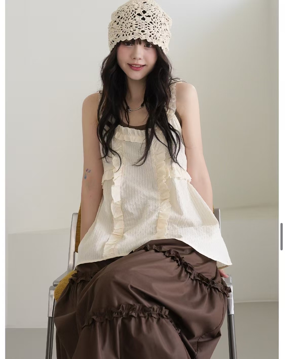 PODO東大門㊣直郵女士新款真品推薦熱賣25春夏人氣吊帶背心PODO吊帶/背心