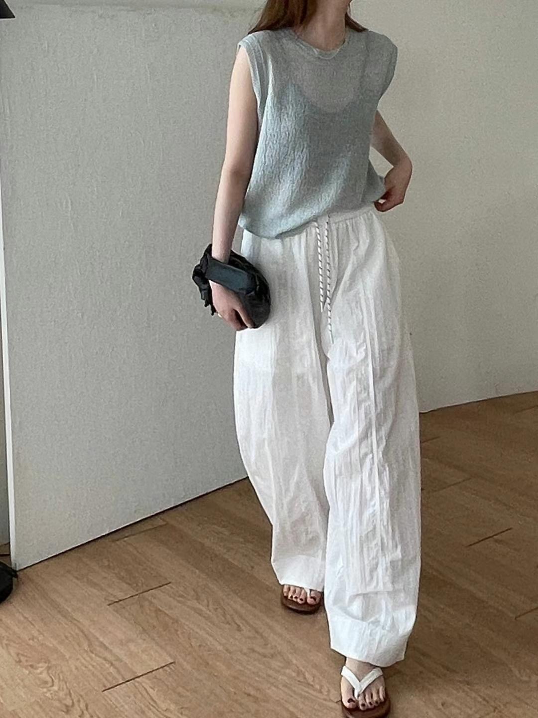 L.REWIND東大門㊣實拍女裝新款熱賣休閑職業時尚吊帶背心亞麻L.REWIND吊帶/背心
