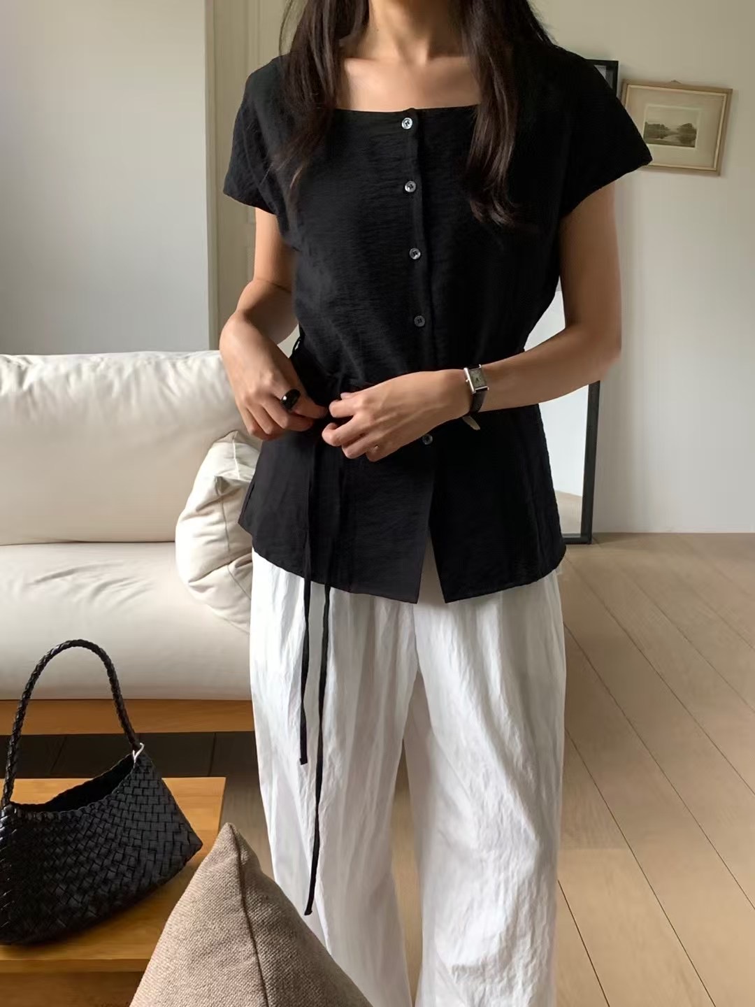OBOE東大門㊣實拍女士新品人氣真品時尚休閑25春夏襯衫蕾絲衫OBOE襯衫/蕾絲衫