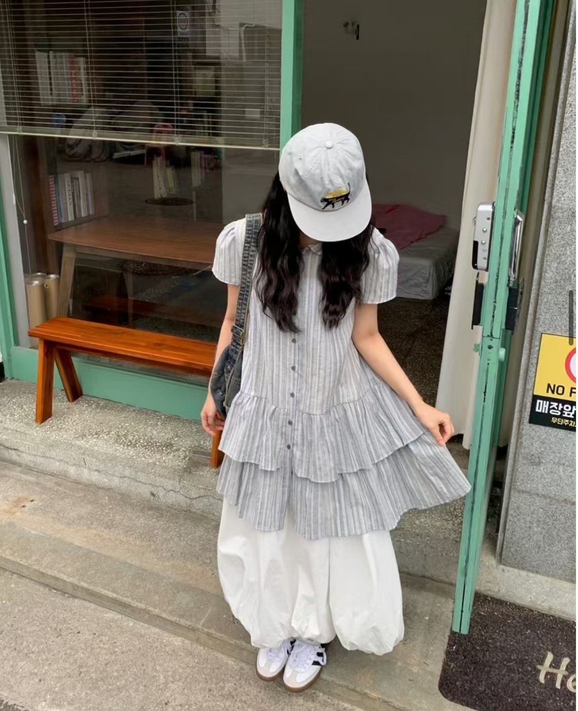 PODO東大門㊣代購女裝新品真品推薦職業時尚休閑連衣裙亞麻PODO連衣裙