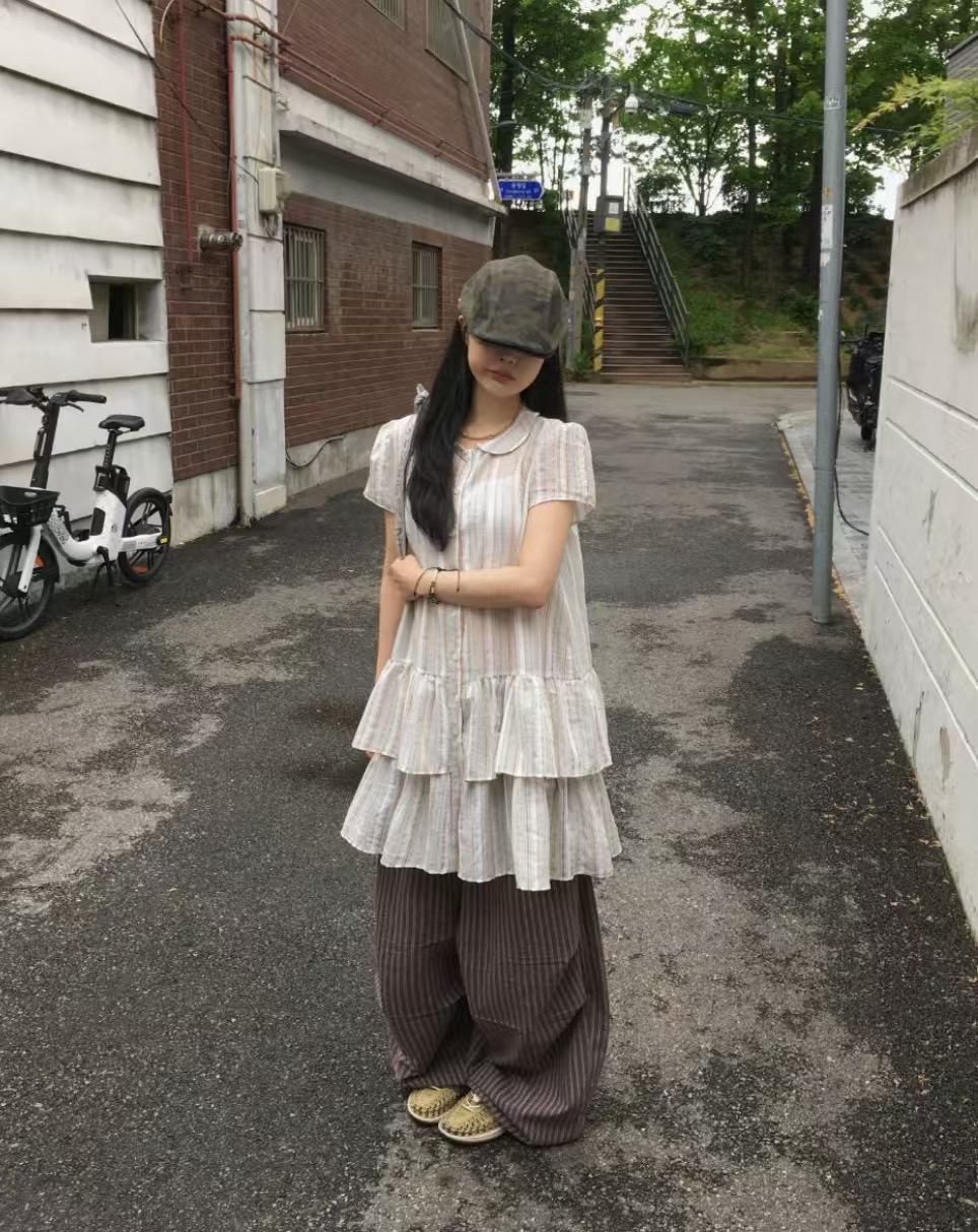 PODO東大門㊣代購女裝新品真品推薦職業時尚休閑連衣裙亞麻PODO連衣裙