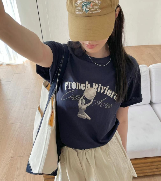 L.REWIND韓國直郵㊣女士新品25春夏推薦真品人氣職業熱賣T恤L.REWINDT恤圖色2