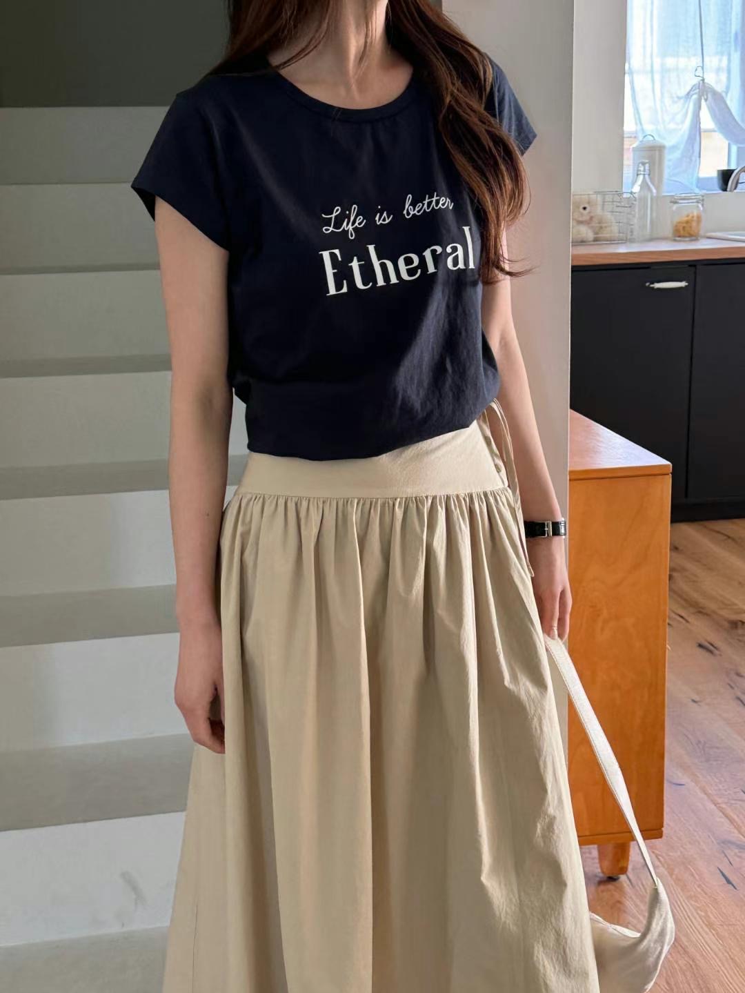 L.REWIND韓國直郵㊣女士新款推薦職業真品25春夏休閑時尚T恤L.REWINDT恤圖色3