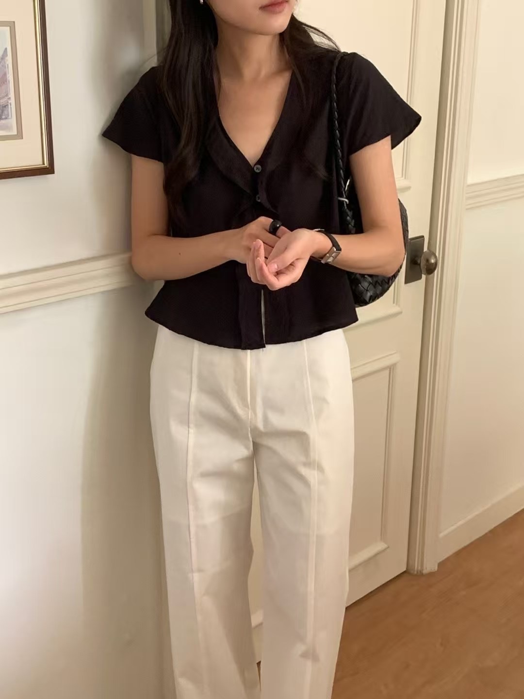 OBOE韓國直郵㊣女裝新品熱賣人氣職業25春夏時尚襯衫蕾絲衫OBOE襯衫/蕾絲衫圖色2