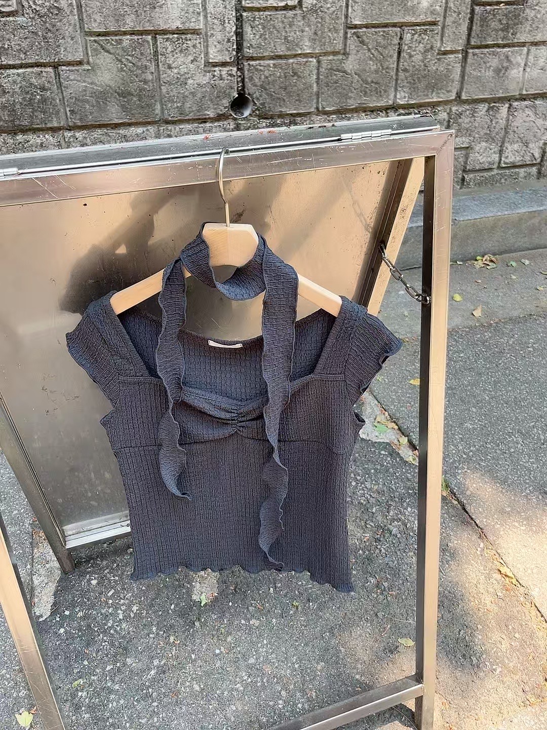 PODO韓國直郵㊣女裝新款真品25春夏時尚人氣休閑職業T恤含脖帶PODOT恤圖色2