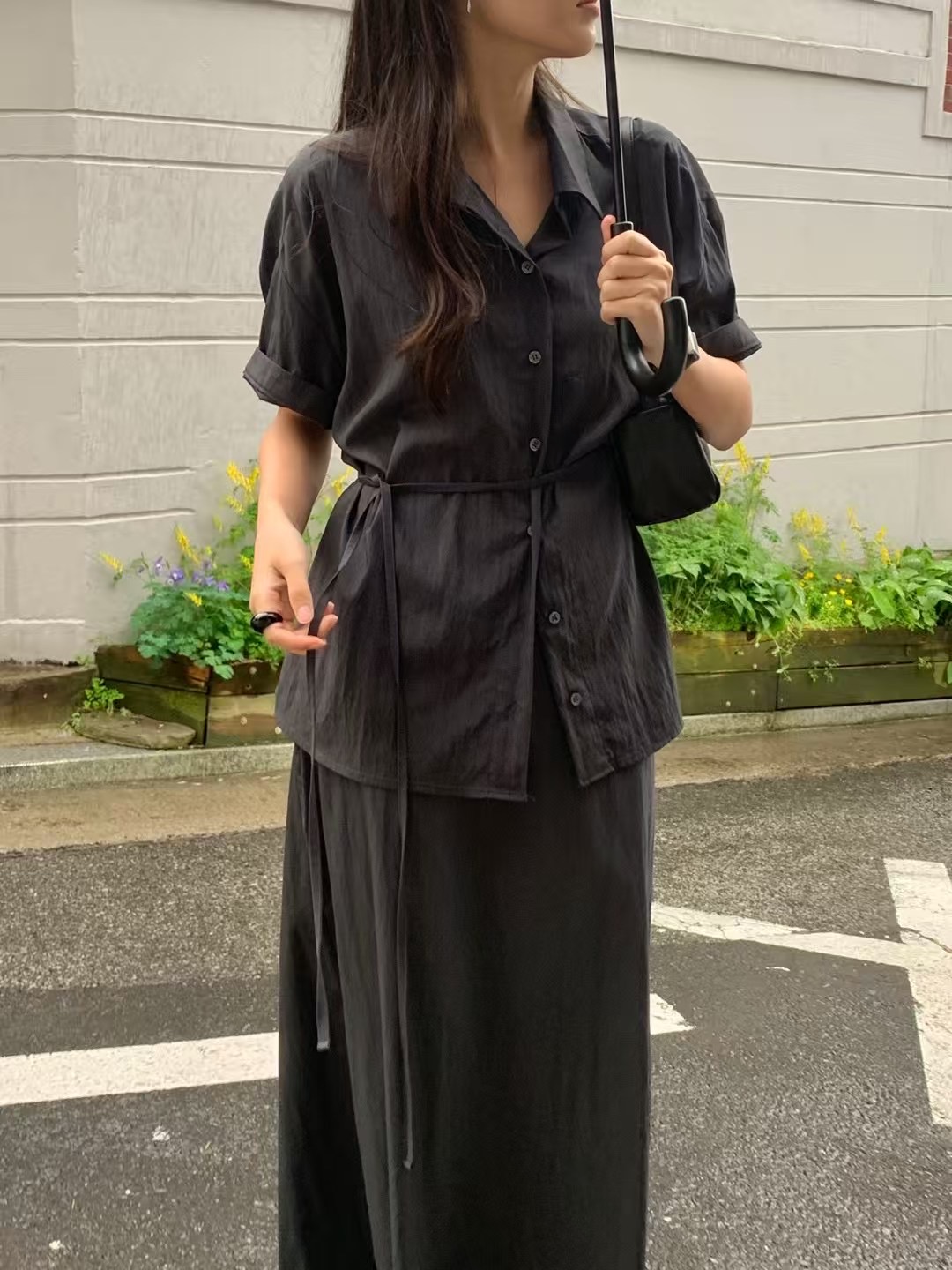 OBOE東大門㊣代購女裝新品真品25春夏熱賣襯衫蕾絲衫含腰繩OBOE襯衫/蕾絲衫圖色2