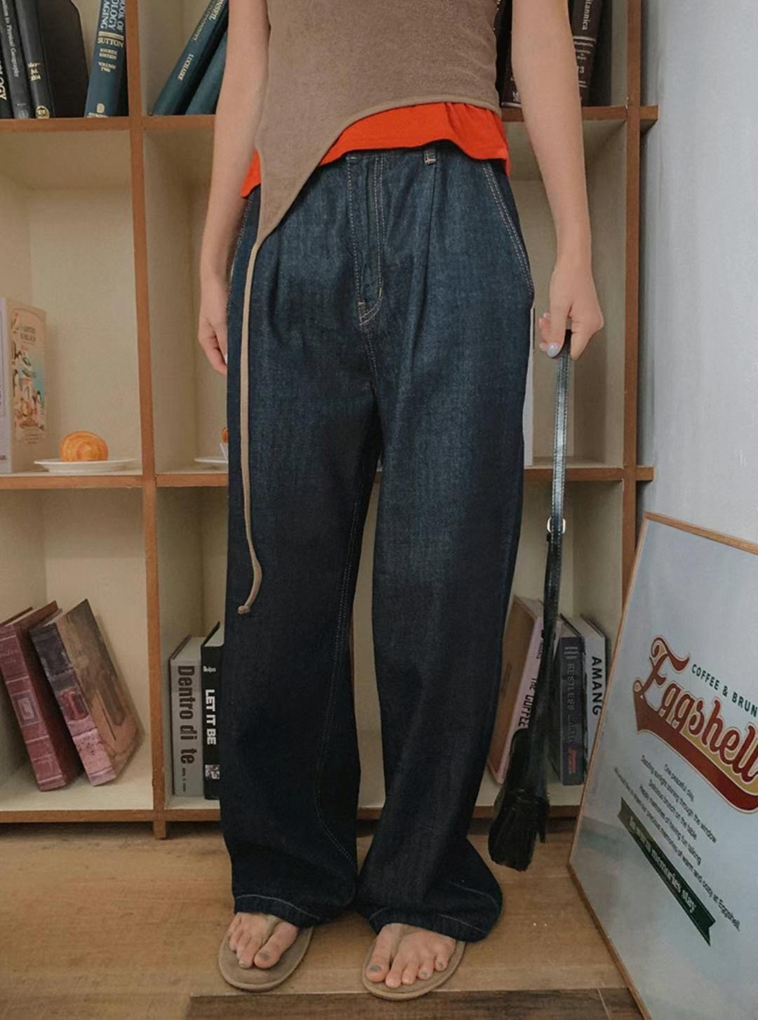 COREBLUE韓國代購㊣女裝新品推薦休閑人氣25春夏職業牛仔褲like core/COREBLUE牛仔褲