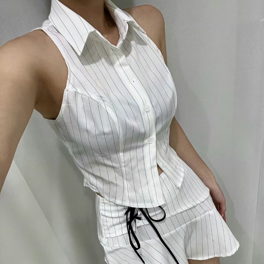 BOY MEET GIRL-T東大門㊣實拍女裝新款職業25春夏吊帶背心BOY MEET GIRL-T吊帶/背心