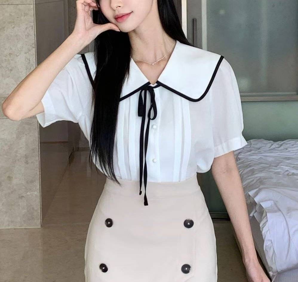 OLIVIA韓國代購㊣女裝新品時尚職業25春夏熱賣休閑襯衫蕾絲衫OLIVIA襯衫/蕾絲衫