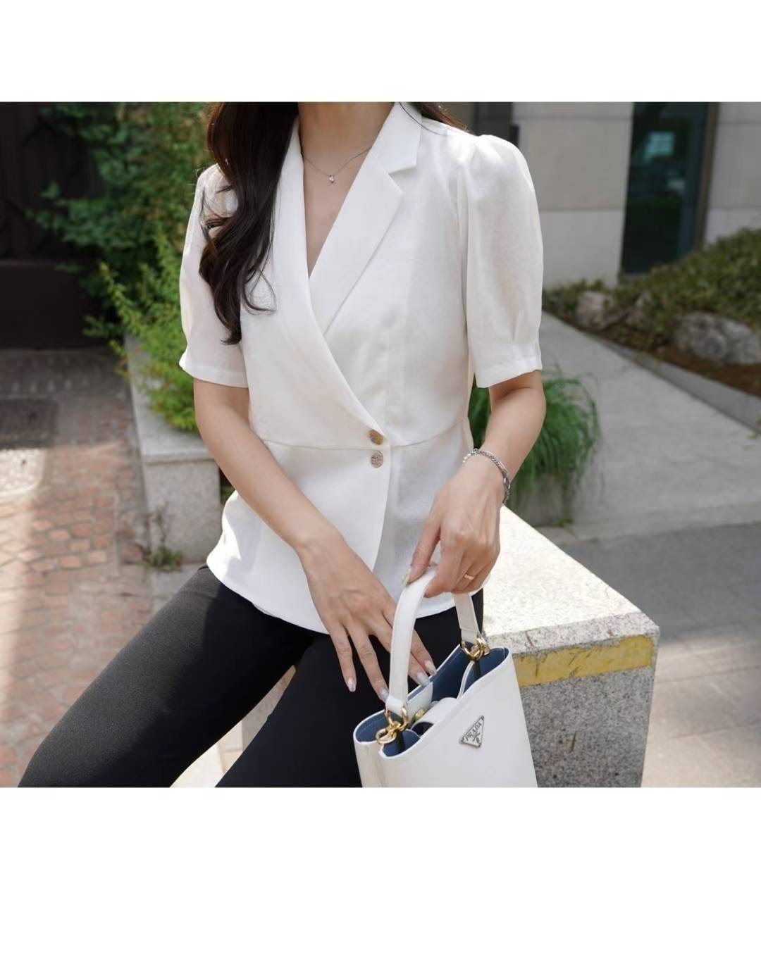 OLIVIA韓國直郵㊣女裝新品25春夏人氣職業時尚休閑襯衫蕾絲衫OLIVIA襯衫/蕾絲衫圖色1