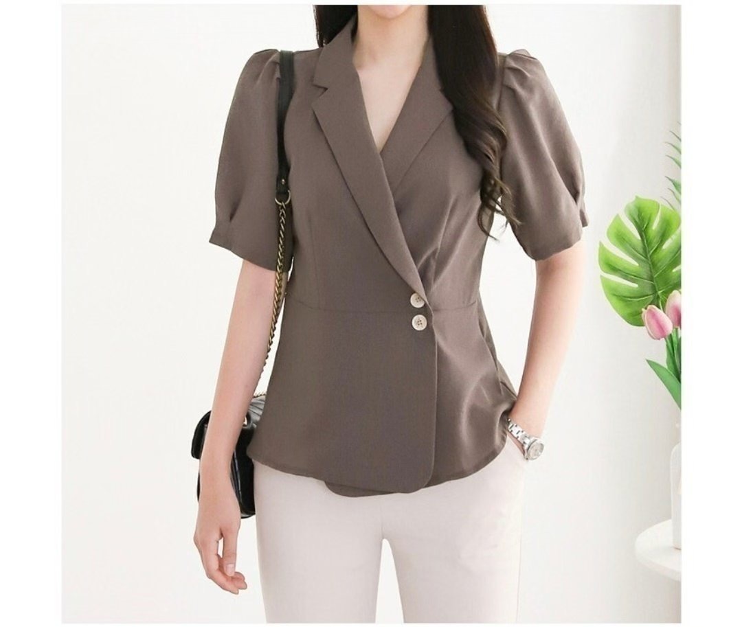 OLIVIA韓國直郵㊣女裝新品25春夏人氣職業時尚休閑襯衫蕾絲衫OLIVIA襯衫/蕾絲衫圖色4