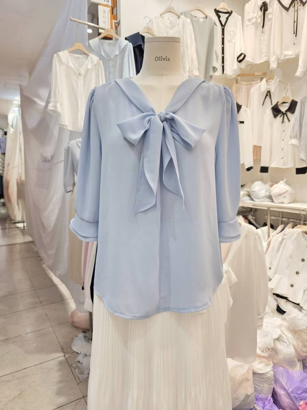 OLIVIA韓國代購㊣女裝新品休閑推薦職業真品熱賣襯衫蕾絲衫OLIVIA襯衫/蕾絲衫圖色1