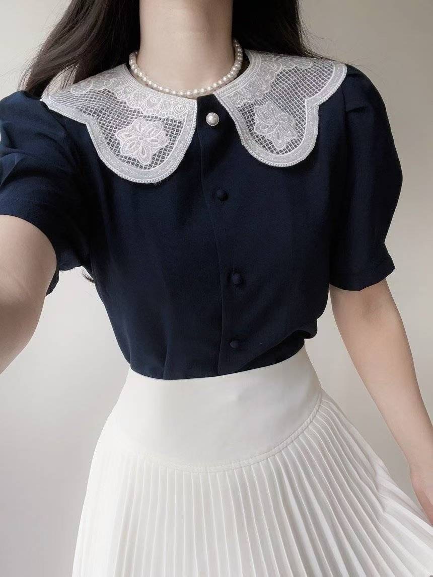 OLIVIA東大門㊣代購女裝新款25春夏時尚職業推薦襯衫蕾絲衫OLIVIA襯衫/蕾絲衫圖色4