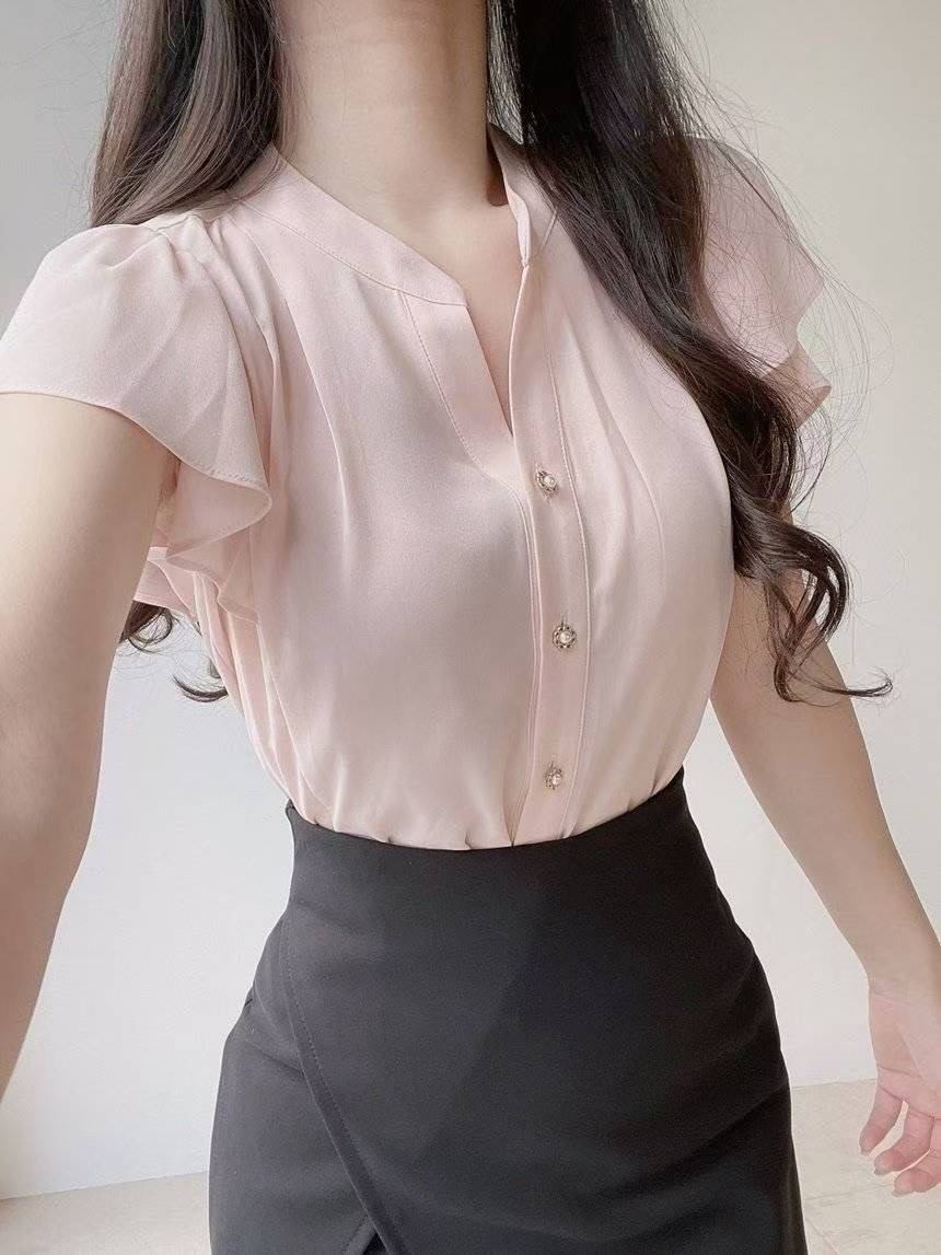 OLIVIA韓國直郵㊣女士新款熱賣職業時尚休閑推薦襯衫蕾絲衫OLIVIA襯衫/蕾絲衫圖色2