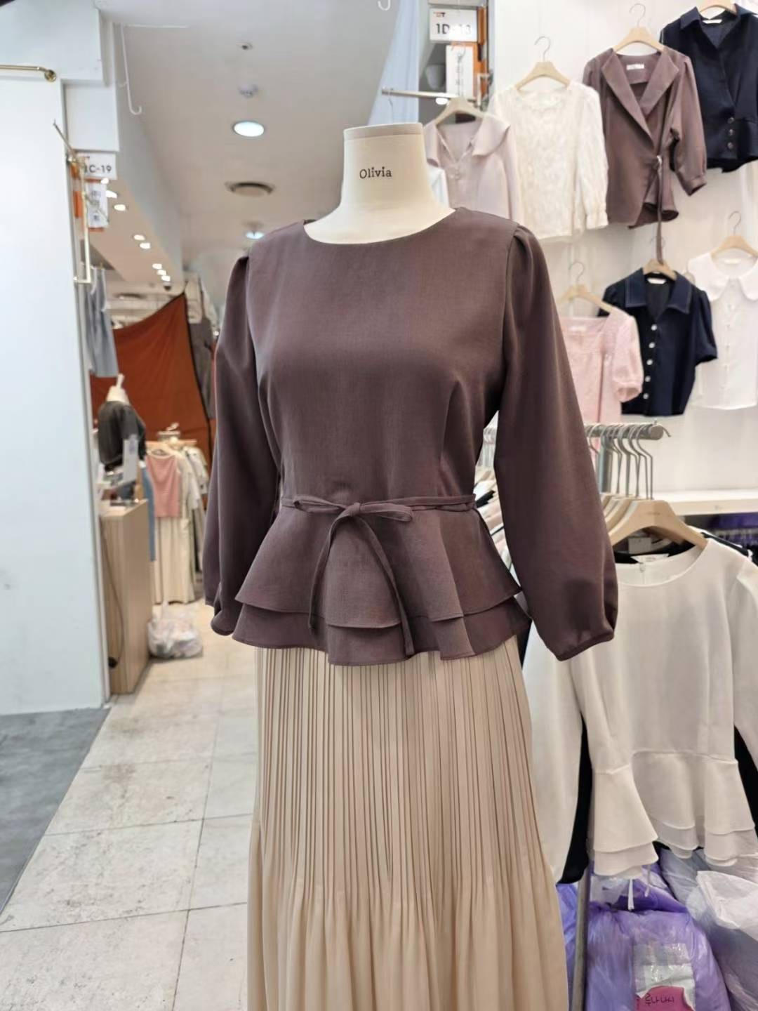 OLIVIA東大門㊣代購女士新品真品時尚推薦25春夏襯衫蕾絲衫OLIVIA襯衫/蕾絲衫