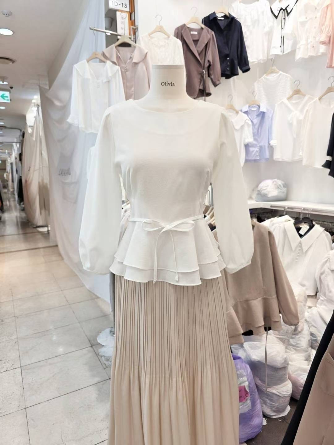 OLIVIA東大門㊣代購女士新品真品時尚推薦25春夏襯衫蕾絲衫OLIVIA襯衫/蕾絲衫圖色3