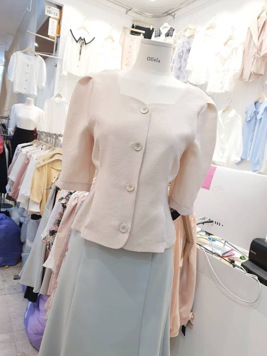 OLIVIA東大門㊣代購女裝新款真品時尚25春夏休閑襯衫蕾絲衫OLIVIA襯衫/蕾絲衫圖色4
