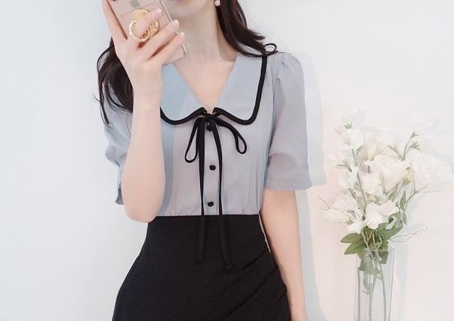 OLIVIA東大門㊣直郵女裝新款25春夏職業真品時尚襯衫蕾絲衫OLIVIA襯衫/蕾絲衫圖色2