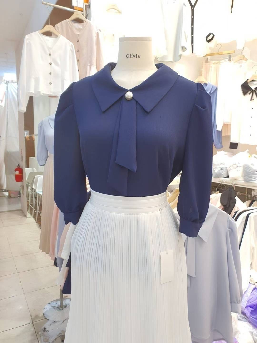 OLIVIA東大門㊣直郵女士新品推薦職業時尚25春夏襯衫蕾絲衫OLIVIA襯衫/蕾絲衫圖色1