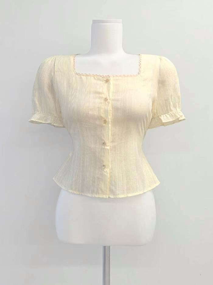 JAYDOC東大門㊣代購女裝新品休閑推薦真品熱賣25春夏襯衫蕾絲衫JAYDOC襯衫/蕾絲衫圖色2