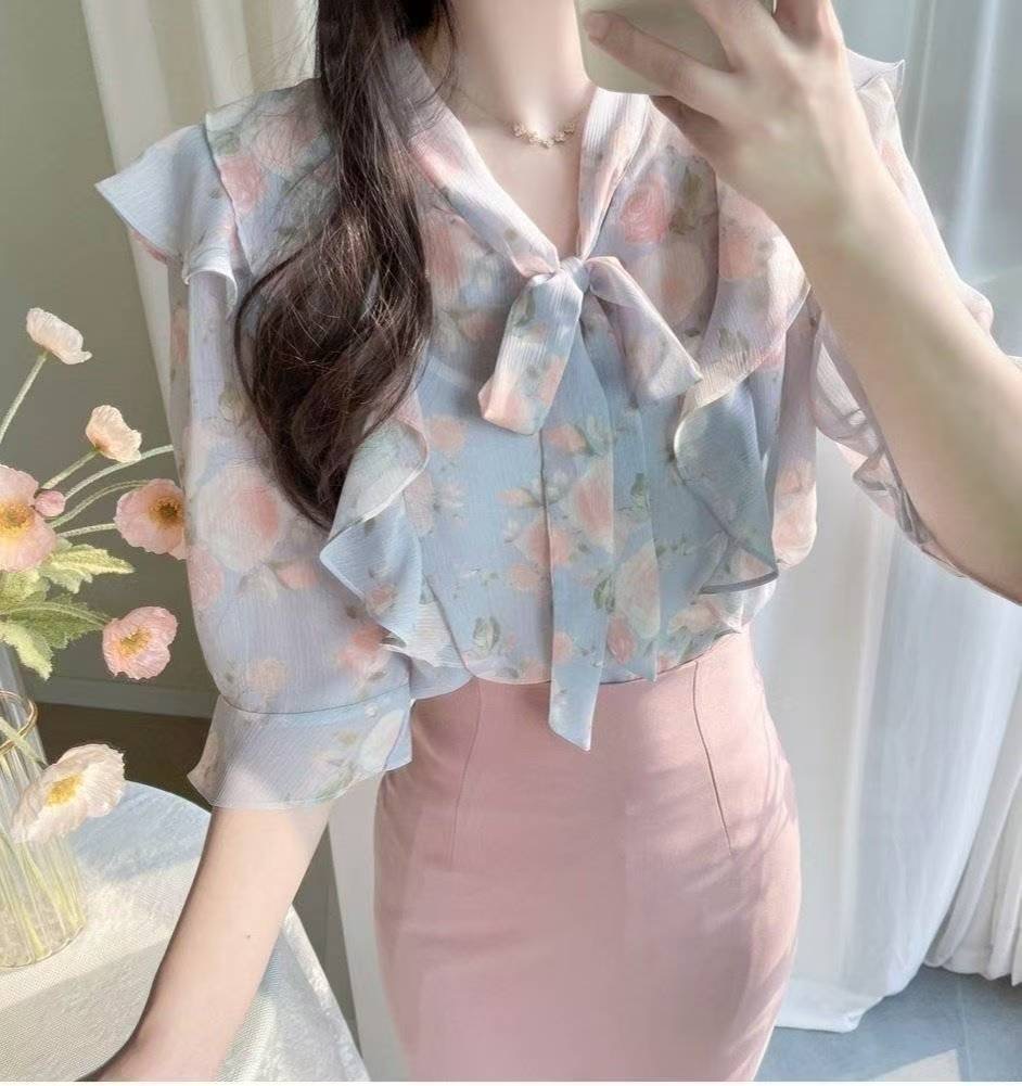 OLIVIA韓國直郵㊣女裝新品推薦25春夏人氣時尚熱賣襯衫蕾絲衫OLIVIA襯衫/蕾絲衫圖色1