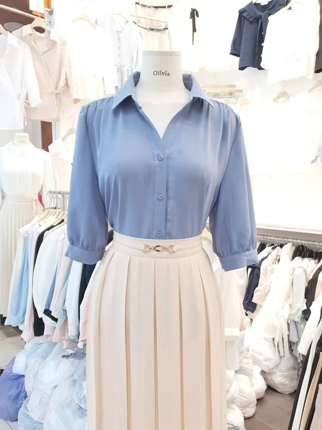 OLIVIA韓國直郵㊣女士新品時尚推薦休閑熱賣25春夏襯衫蕾絲衫OLIVIA襯衫/蕾絲衫