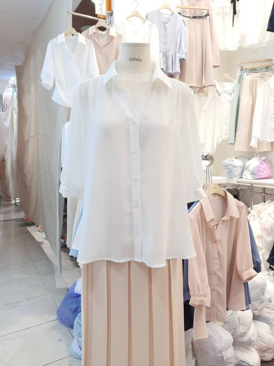 OLIVIA韓國直郵㊣女士新品時尚推薦休閑熱賣25春夏襯衫蕾絲衫OLIVIA襯衫/蕾絲衫圖色2