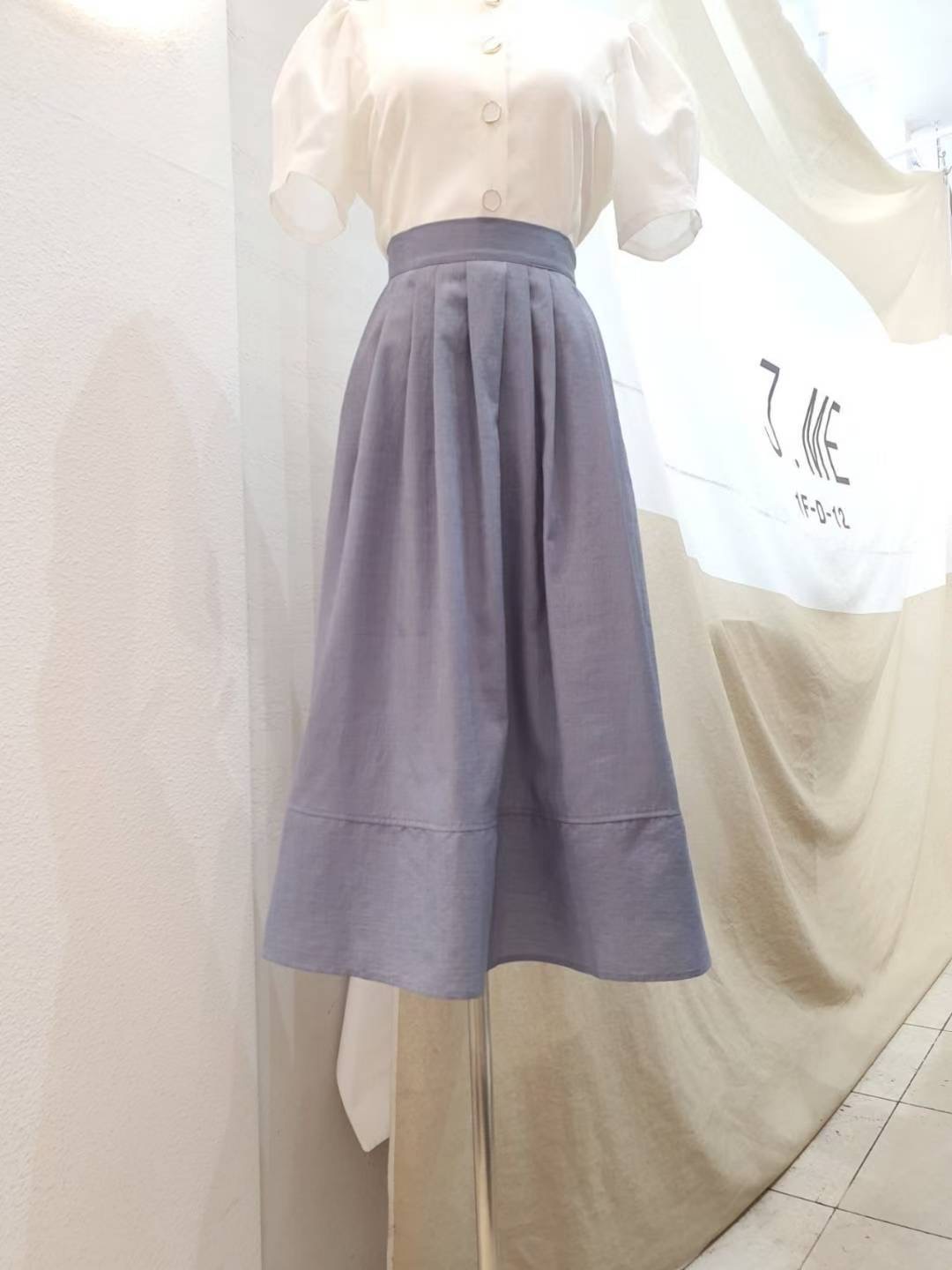 OLIVIA韓國代購㊣女士新款時尚熱賣真品人氣休閑職業長裙百褶OLIVIA長裙圖色3