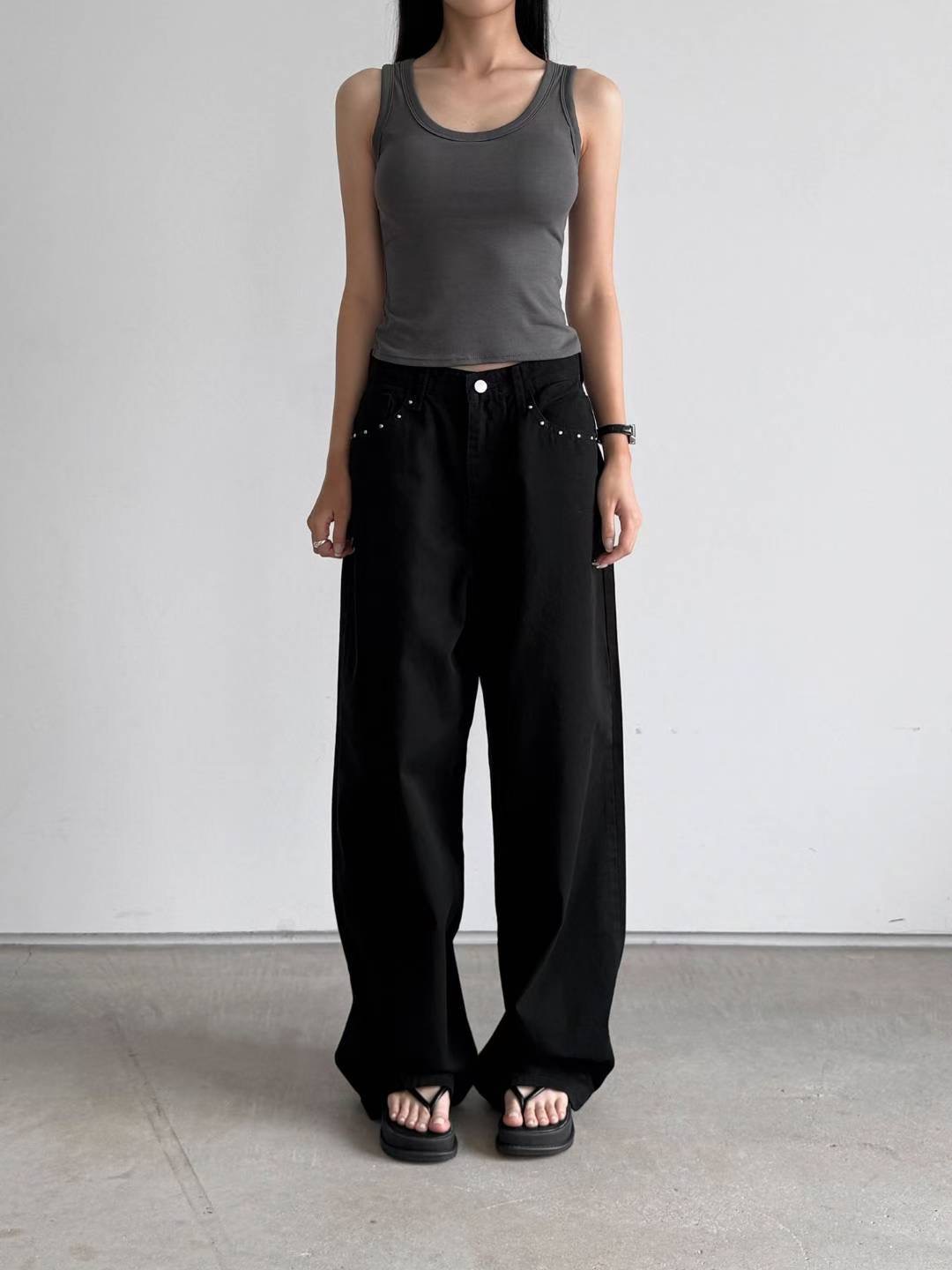 STYLE LAB韓國直郵㊣女裝新品人氣休閑真品25春夏時尚牛仔褲STYLE LAB牛仔褲圖色1