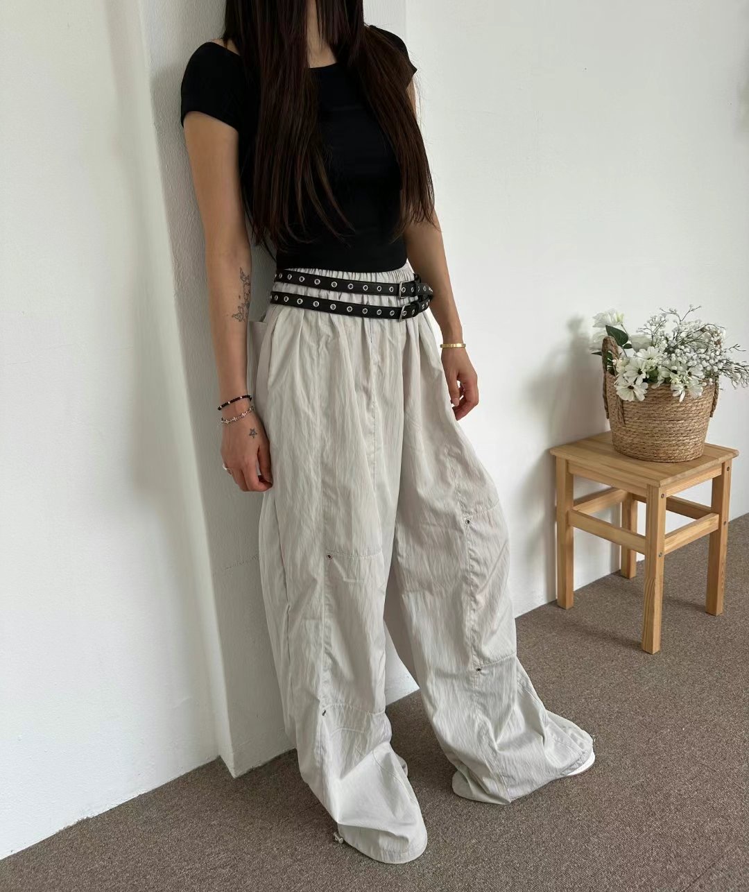 HAPER韓國代購㊣女士新款休閑職業人氣熱賣時尚休閑褲不含腰帶HAPER休閑褲