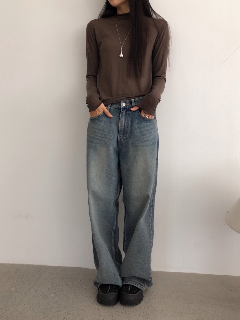 ZITTEN東大門㊣直郵女裝新款休閑25春夏職業推薦長袖T恤透明ZITTEN長袖T恤