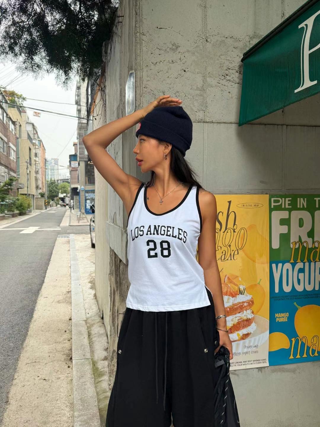 BCLOTHES-비클로스-T東大門㊣實拍女士新品休閑25春夏吊帶背心BCLOTHES吊帶/背心圖色4