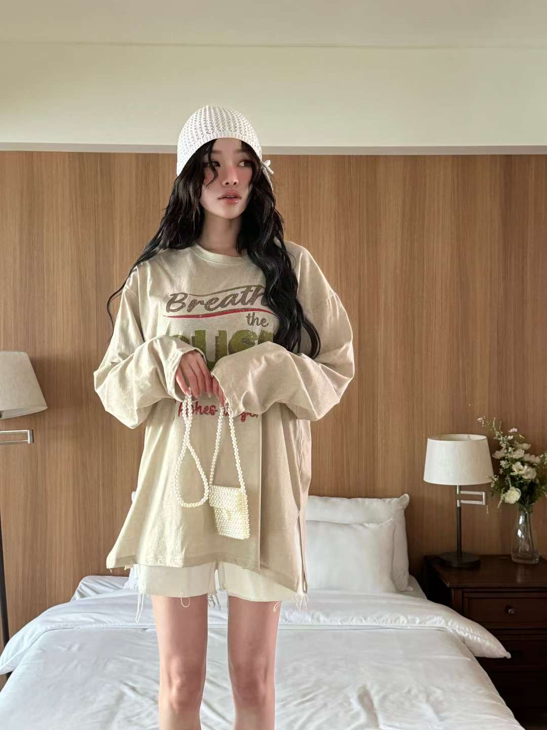 BBIBBICO韓國直郵㊣女裝新款真品推薦25春夏時尚人氣長袖T恤BBIBBICO長袖T恤