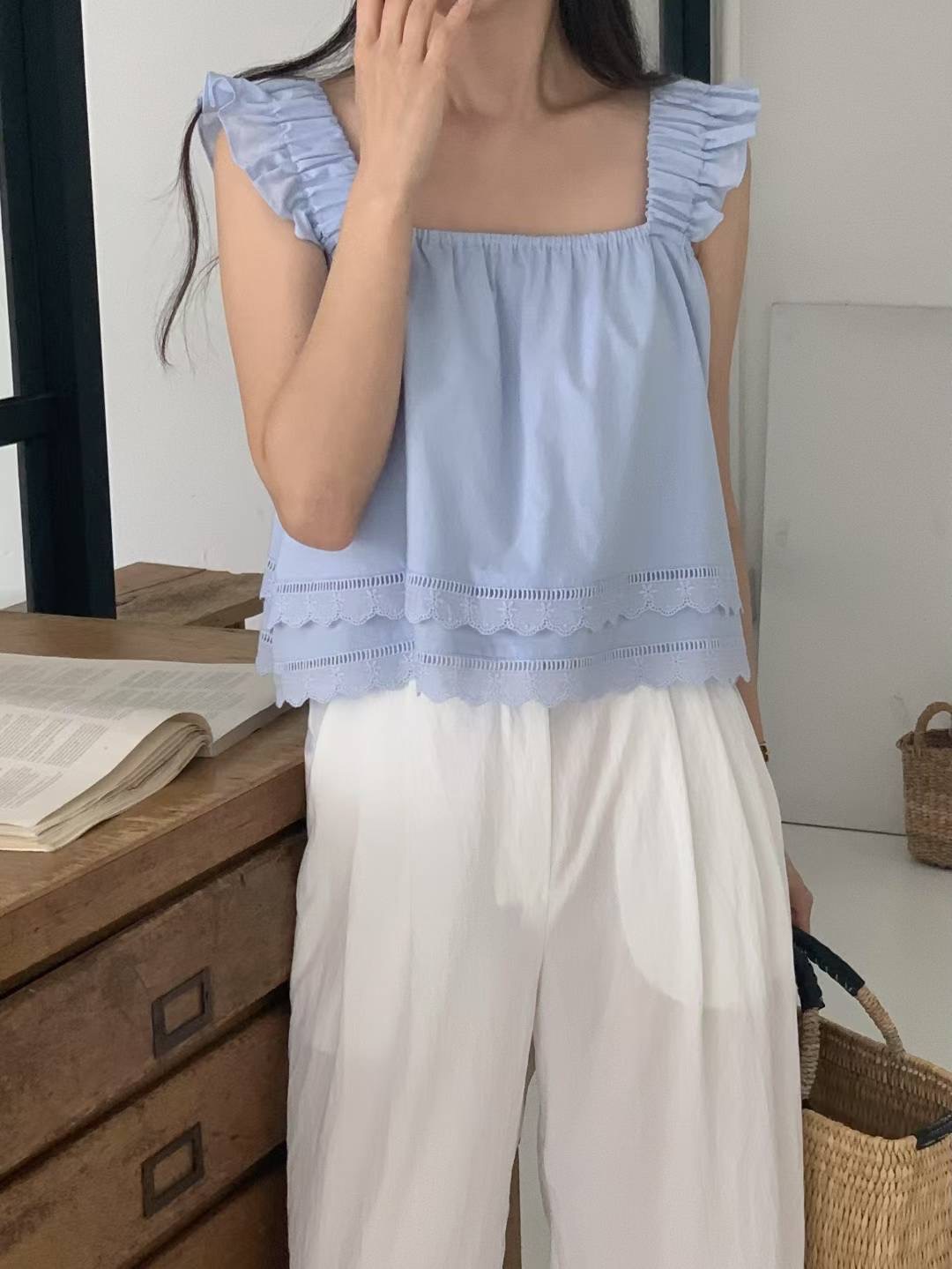 BILLOW東大門㊣實拍女裝新品時尚人氣25春夏熱賣襯衫蕾絲衫BILLOW襯衫/蕾絲衫圖色2