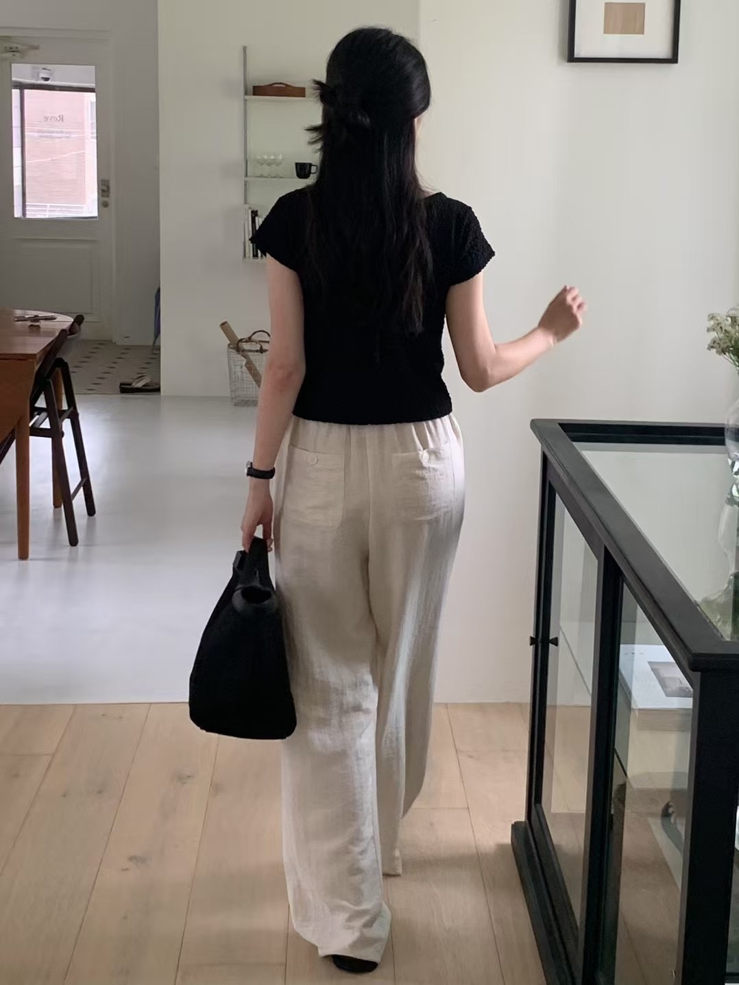 BILLOW韓國直郵㊣女士新款時尚推薦休閑真品熱賣休閑褲亞麻BILLOW休閑褲