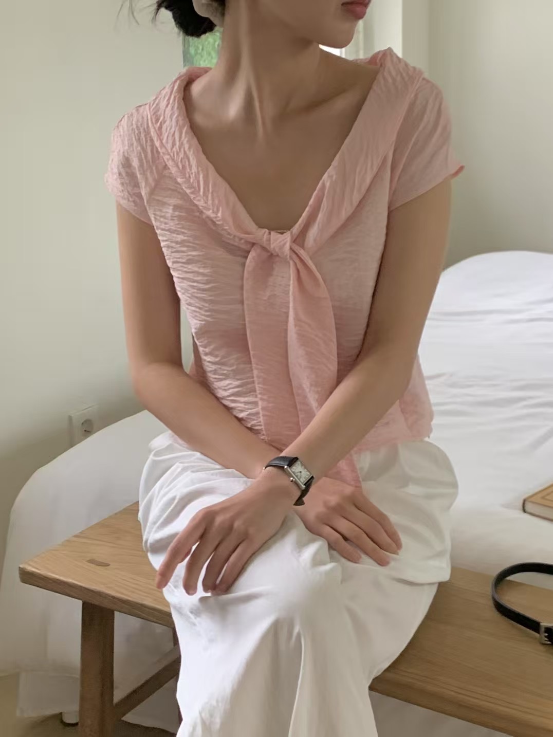 BILLOW東大門㊣實拍女士新品時尚職業人氣25春夏襯衫蕾絲衫BILLOW襯衫/蕾絲衫圖色2