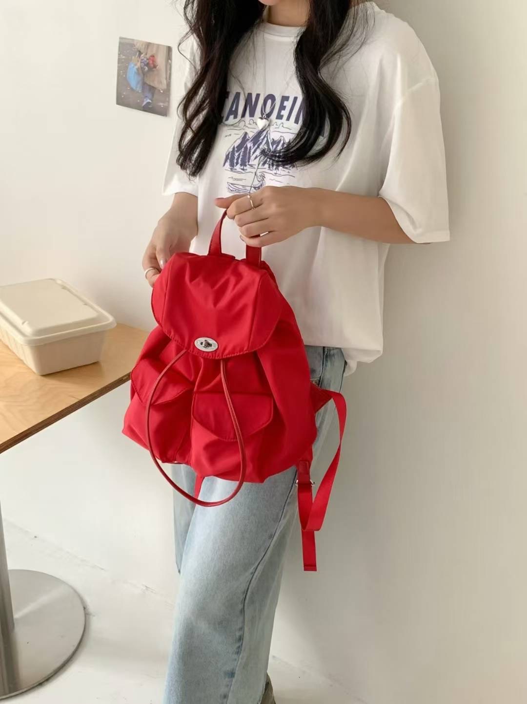ORANGE-오렌지-OT韓國直郵㊣女裝新品休閑熱賣雙肩背包口袋ORANGE雙肩背包圖色1