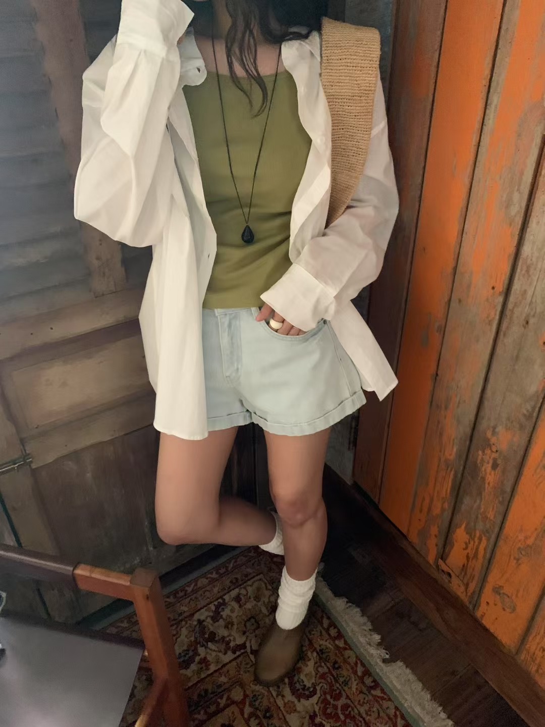 FEVER韓國代購㊣女士新款25春夏休閑職業推薦熱賣襯衫蕾絲衫FEVER襯衫/蕾絲衫圖色1