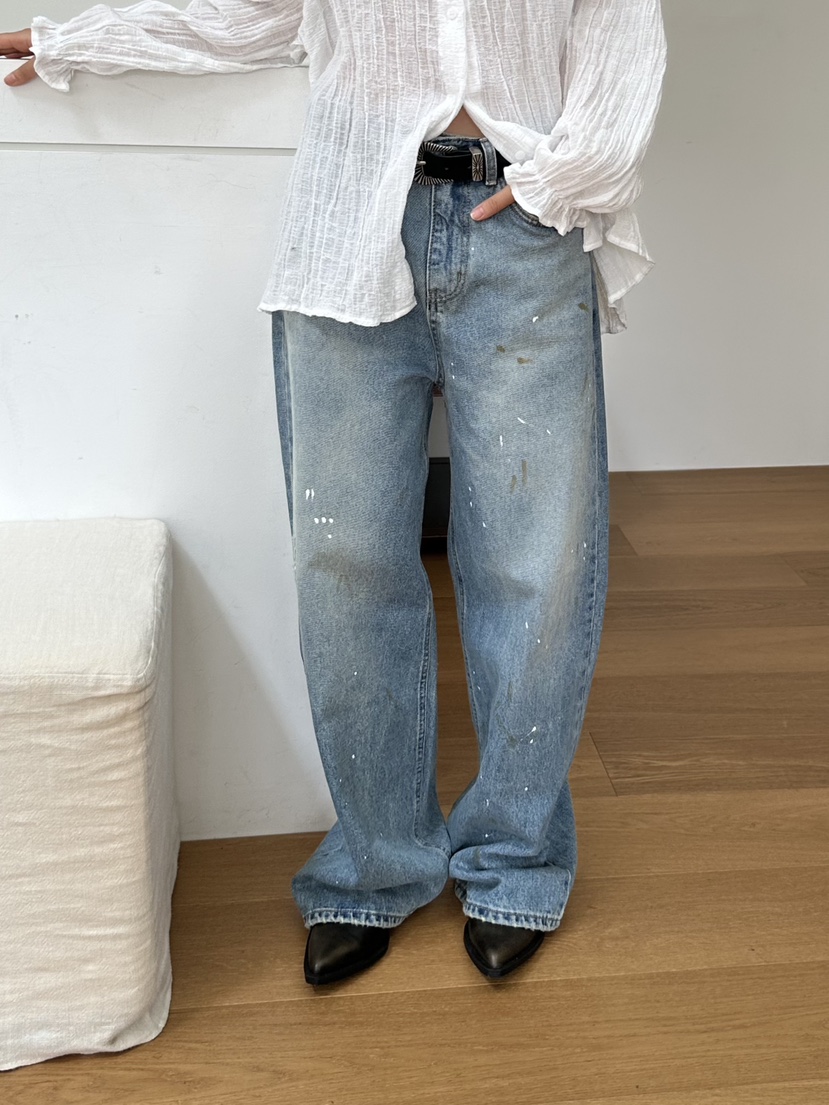 I MFACT東大門㊣代購女裝新款時尚推薦熱賣牛仔褲不含腰帶I MFACT牛仔褲