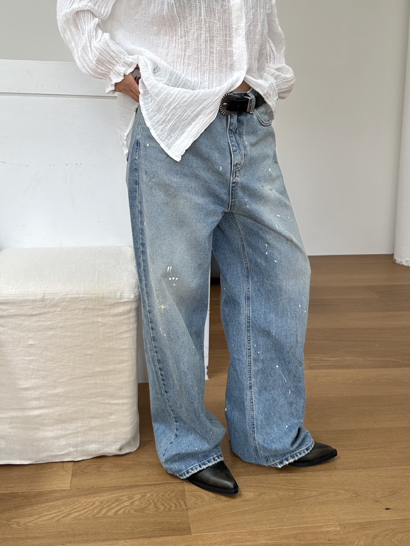I MFACT東大門㊣代購女裝新款時尚推薦熱賣牛仔褲不含腰帶I MFACT牛仔褲