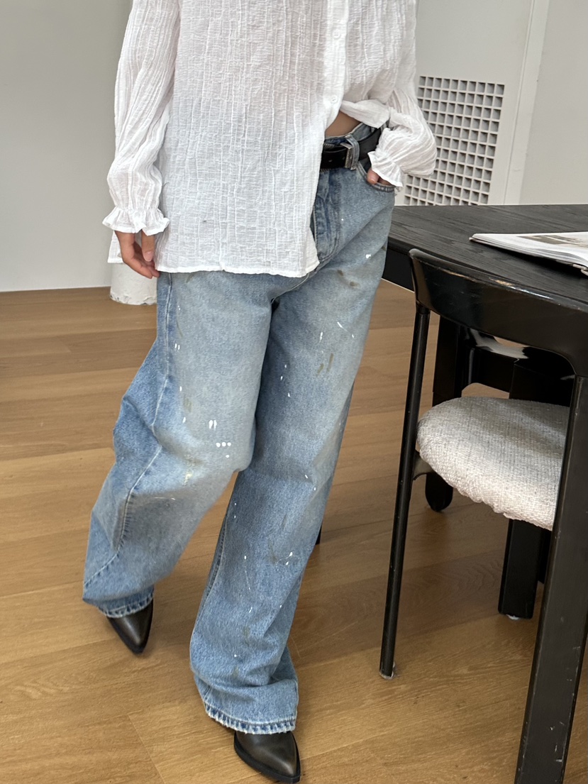 I MFACT東大門㊣代購女裝新款時尚推薦熱賣牛仔褲不含腰帶I MFACT牛仔褲