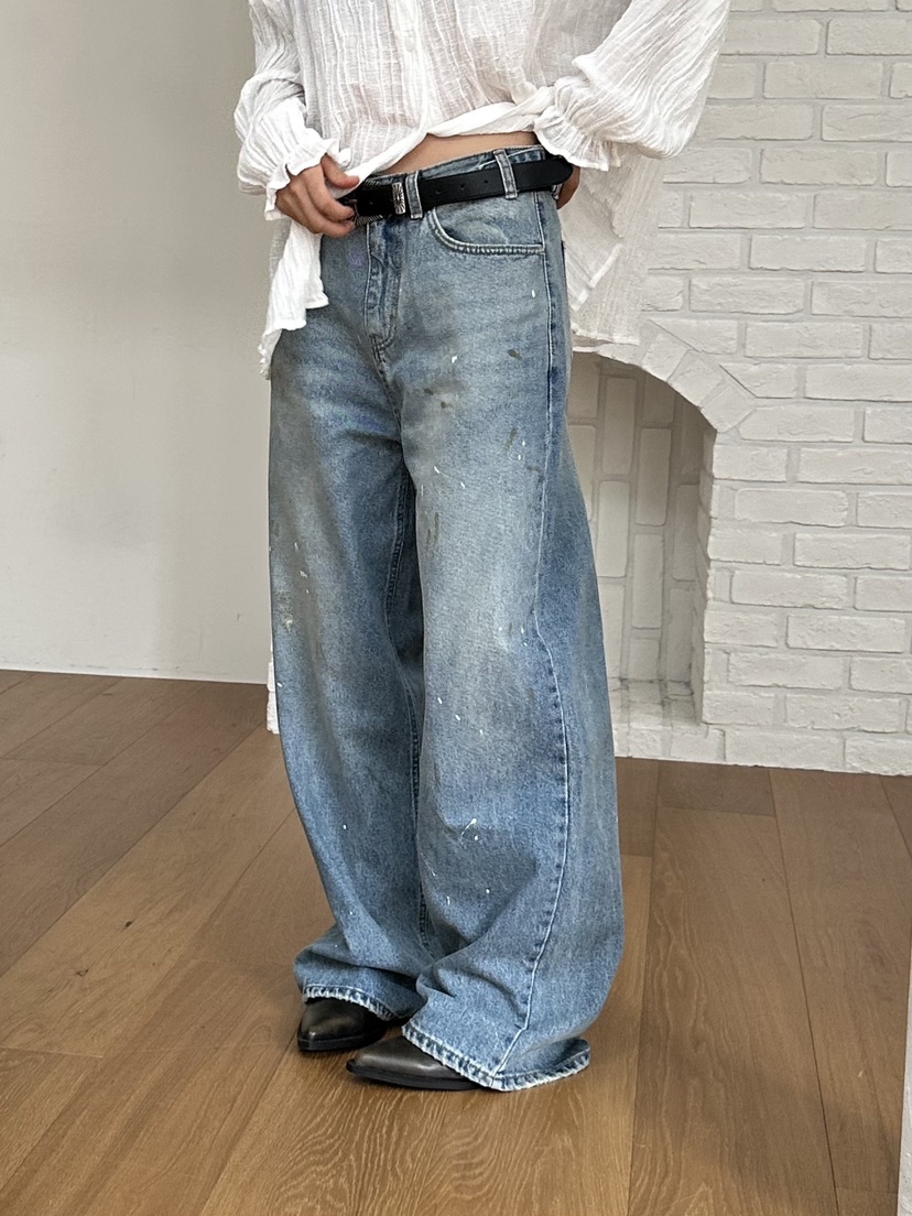 I MFACT東大門㊣代購女裝新款時尚推薦熱賣牛仔褲不含腰帶I MFACT牛仔褲