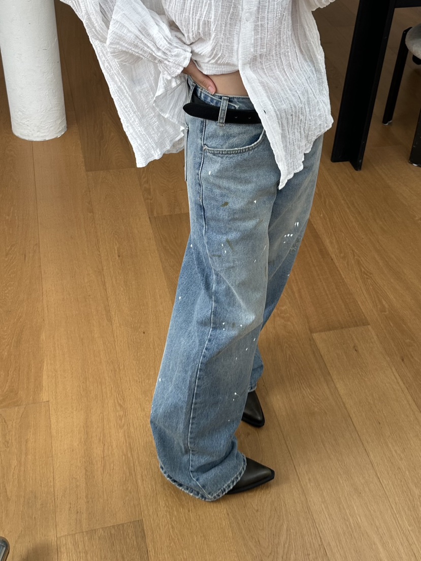 I MFACT東大門㊣代購女裝新款時尚推薦熱賣牛仔褲不含腰帶I MFACT牛仔褲