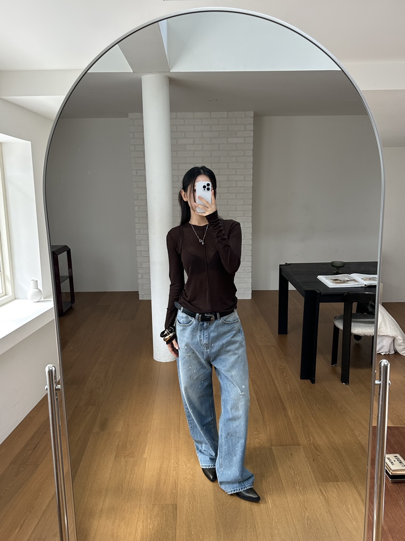 I MFACT東大門㊣代購女裝新款時尚推薦熱賣牛仔褲不含腰帶I MFACT牛仔褲