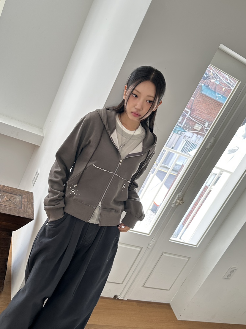 I MFACT東大門㊣直郵女裝新品休閑職業熱賣推薦25秋夏衛衣拉鏈I MFACT衛衣
